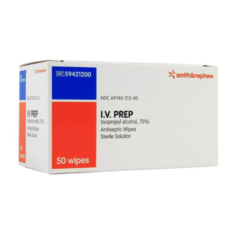 Smith & Nephew, I.V. PREP Antiseptic Wipes, 50 Count