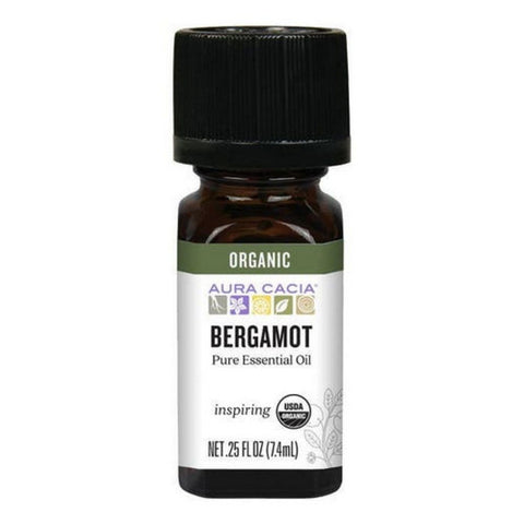 Aura Cacia, Organic Bergamot Essential Oil, 0.25 Oz