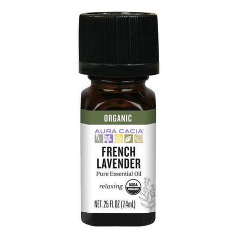 Aura Cacia, Aura Cacia Organic French Lavender Essential Oil, 0.25 Oz