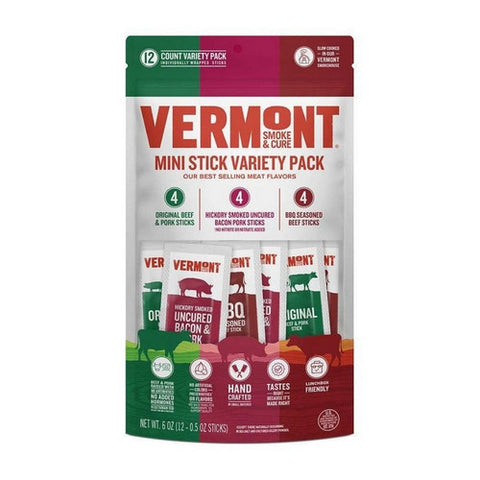 Vermont Smoke, Vermont Smoke And Cure Mini Stick Variety Pack, 12 Count