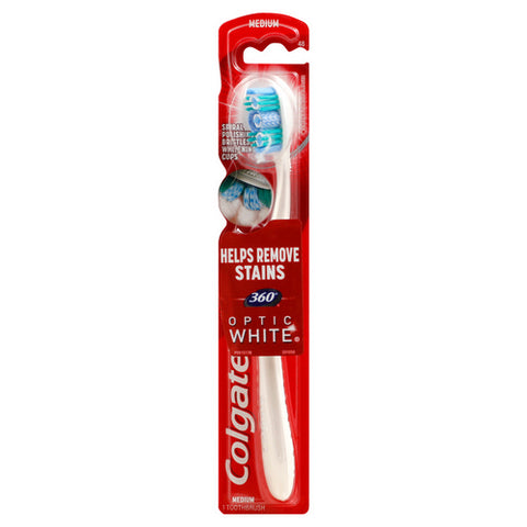 Colgate, 360 Optic White Full Head Adult Toothbrush Medium, 1 Ea (Case Of 6)