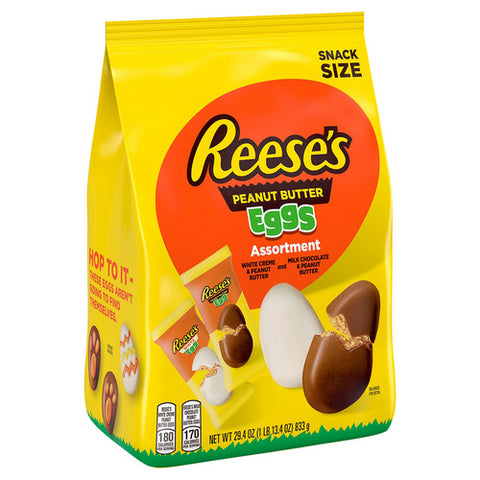 Reese's, Assorted Milk Chocolate White Creme Peanut Butter Snack Size Eggs Candy Easter Variety Bag, 29.4 Oz (Case Of 6)