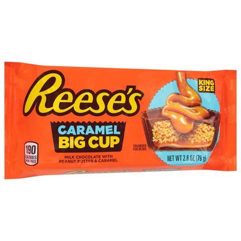 Reese's, Big Cup Milk Chocolate Peanut Butter Caramel Cups King Size Candy, 2.8 Oz (Case Of 16)