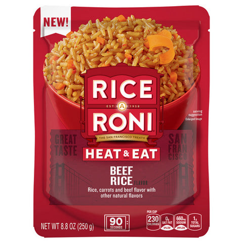 Rice-A-Roni, Heat And Eat Rice Micrwowave Rice Quick Beef, 8.8 Oz (Case Of 8)