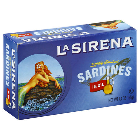 La Sirena, Sardines In Oil Lightly Smoked, 4.4 Oz (Case Of 24)
