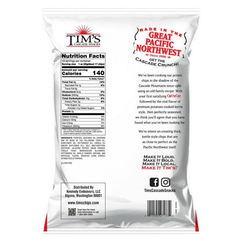 Tim'S, Party Size Jalapeno Extra Thick & Crunchy Potato Chips, 13 Oz (Case Of 10)