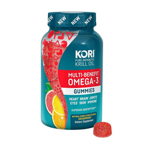 Multi Benefit Omega-3 Gummies Natural Mixed Citrus 120 Count by Kori