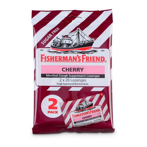 Cough Drops Bag Cherry Menthol 40 Count by Fisherman's Friend