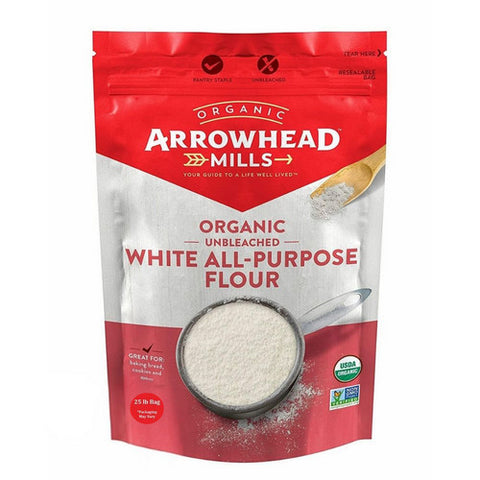Organic Enriched Unbleached White Flour 25 Lbs by Arrowhead Mills