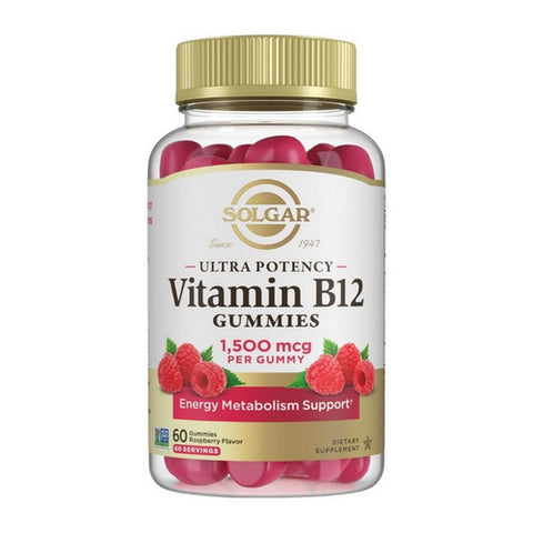 Ultra Potency Vitamin B12 Gummies Raspberry 60 Count by Solgar