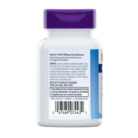 Natrol, Mood Plus Stress 5-HTP Time Release, 200 Mg, 60 Tabs