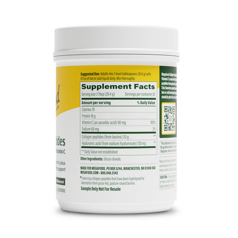 MegaFood, Collagen Peptides With Hyaluronic Acid And Vitamin C, 20 Oz