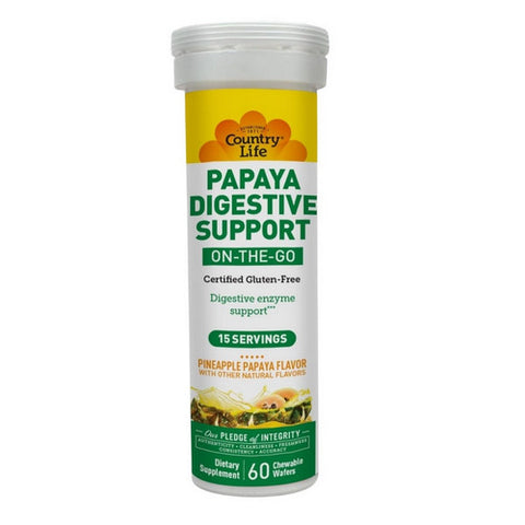 Papaya Digestive Enzyme Pineapple Papaya Flavor 60 Count by Country Life