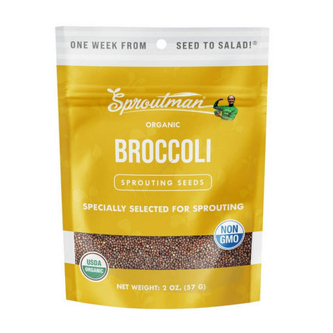 Organic Broccoli Sprouting Seed 2 Oz by Sproutman