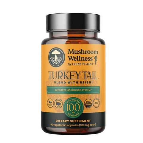 Mushroom Wellness Turkey Tail Blend With Reishi 90 Count by Herb Pharm