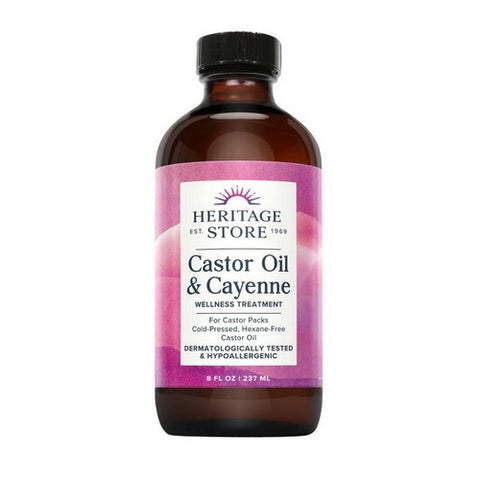 Castor Oil And Cayenne 8 Oz by Heritage Store