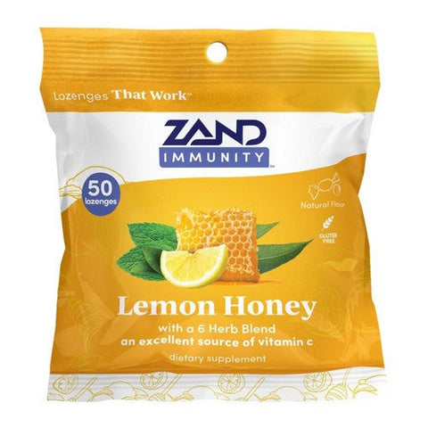 Zand, Immunity Lemon Honey Throat Lozenges, 50 Count Zand