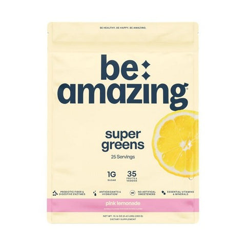Super Greens Natural Pink Lemonade 10.16 Oz by Be Amazing