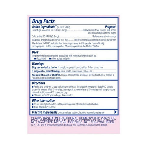 Boiron, Cyclease Cramp Tablets Menstrual Cramps Discomfort-Aches-Cramps, 60 Tabs