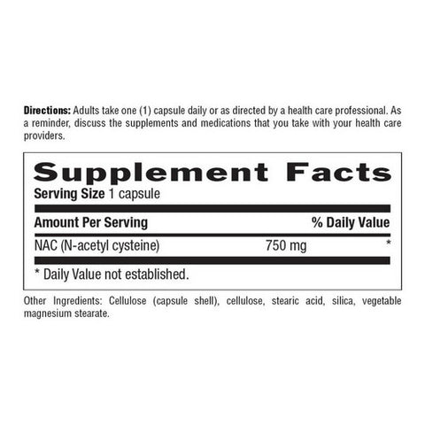 Country Life, NAC (N-Acetyl Cysteine), 750 MG, 60 Caps