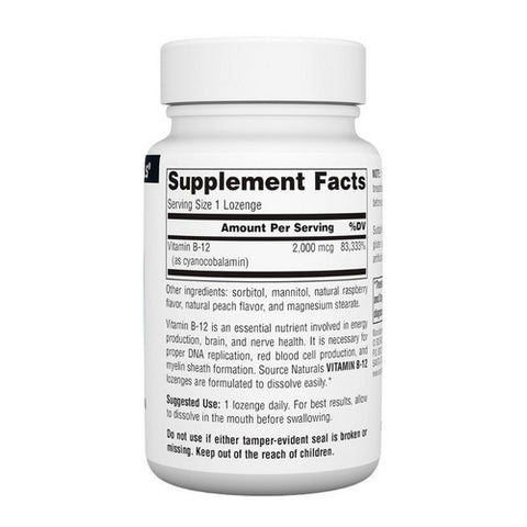 Source Naturals, Vitamin B-12, 2000 mcg, 100 Tabs
