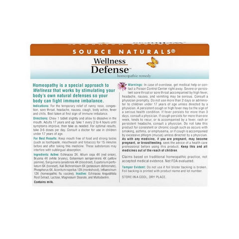 Source Naturals, Wellness Cold & Flu, 48 Tabs