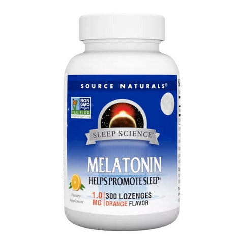 Source Naturals, Sleep Science Melatonin Orange, 1 mg, Sublingual Orange 300 Tabs