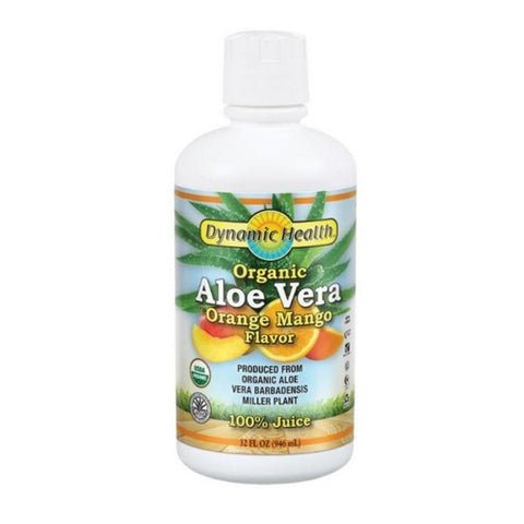 Dynamic Health Laboratories, Organic Aloe Vera Juice, Orange-Mango Flavor 32 OZ
