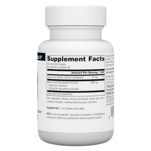Source Naturals, Bilberry Extract, 100 MG, 60 Tabs