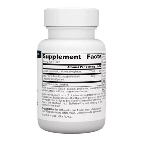 Source Naturals, Bioperine Black Pepper Fruit Extract, 10 MG, 60 Tabs