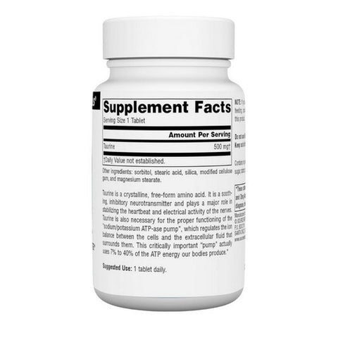 Source Naturals, Taurine, 500 mg, 60 Tabs