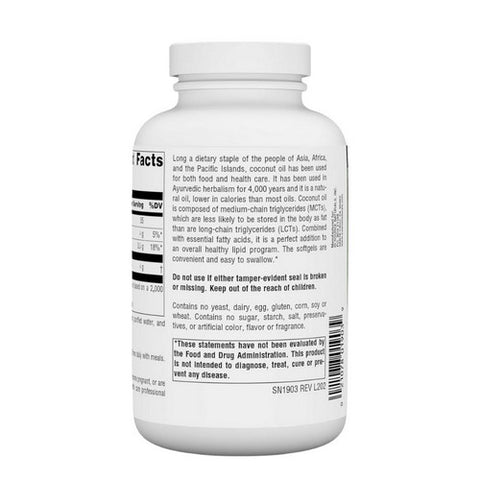 Source Naturals, Extra Virgin Coconut Oil, 120 Softgels