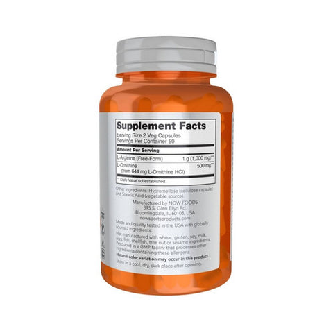 Now Foods, L-Arginine & Ornithine, 100 Caps