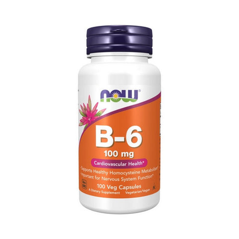 Now Foods, B-6, 100 mg, 100 Caps