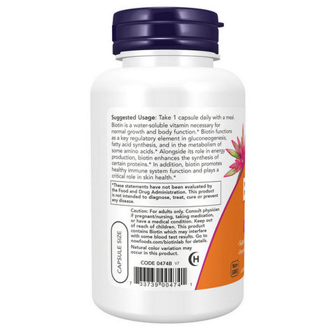 Now Foods, Biotin, 5000 mcg, 120 Vcaps