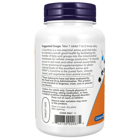 Now Foods, L-Carnitine, 1000 mg, 50 Tabs Now Foods