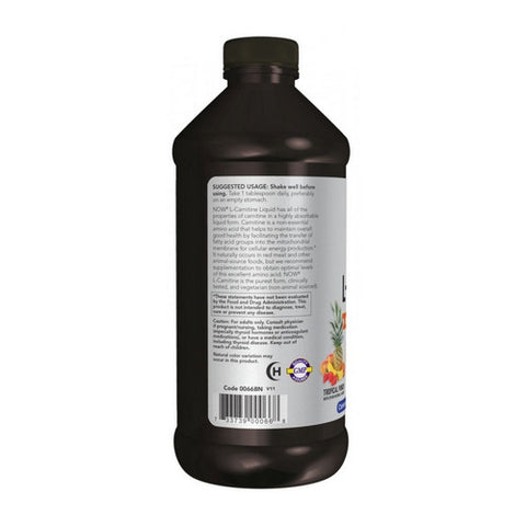 Now Foods, L-Carnitine, Liquid Tropical Punch 16 OZ