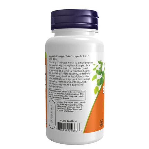 Now Foods, Elderberry, 500 mg, 60 Veg Caps