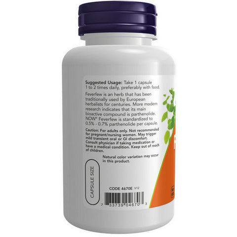 Now Foods, Feverfew, 400 mg, 100 Caps
