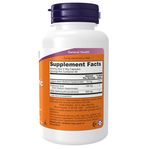 Now Foods, Hyaluronic Acid with MSM, 120 Veg Caps