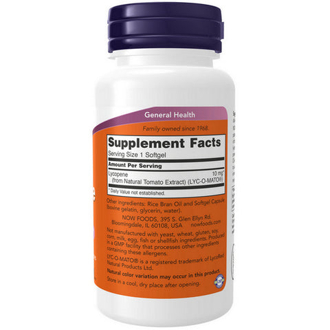 Now Foods, Lycopene, 10 mg, 120 Sgels