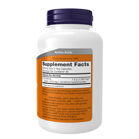 Now Foods, L-Ornithine, 500 mg, 120 Caps
