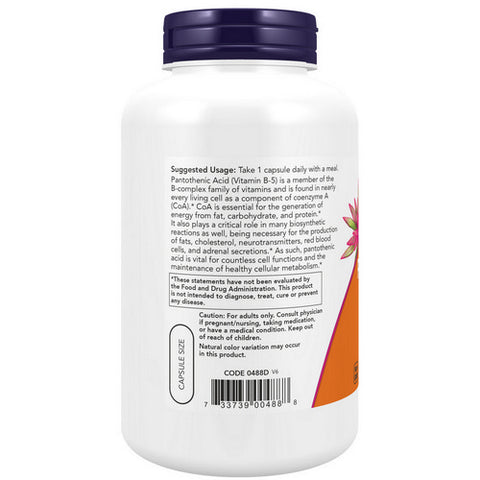 Now Foods, Pantothenic Acid, 500 mg, 250 Caps