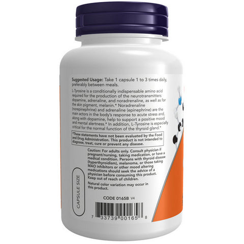Now Foods, L-Tyrosine, 750 mg, 90 Veg Caps