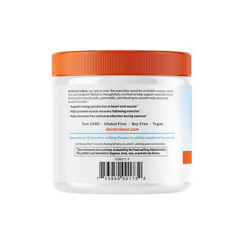 Doctors Best, D-Ribose with Ribose, 250 Grams
