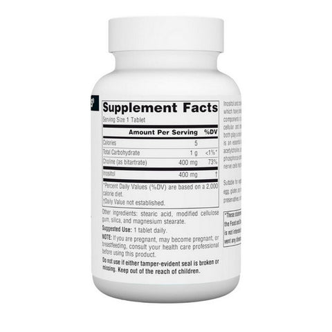 Source Naturals, Inositol And Choline, 800 Mg, 50 Tabs