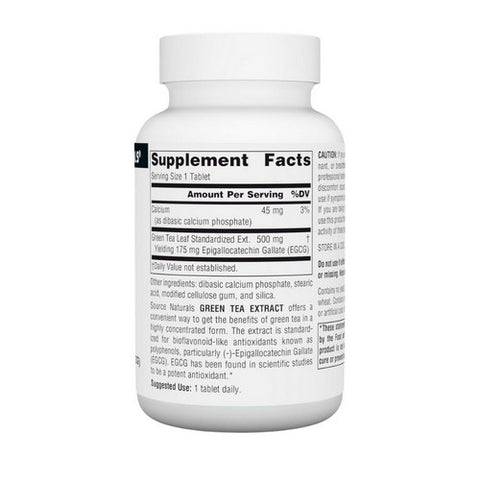 Source Naturals, Green Tea, 500 mg, Extract 60 Tabs