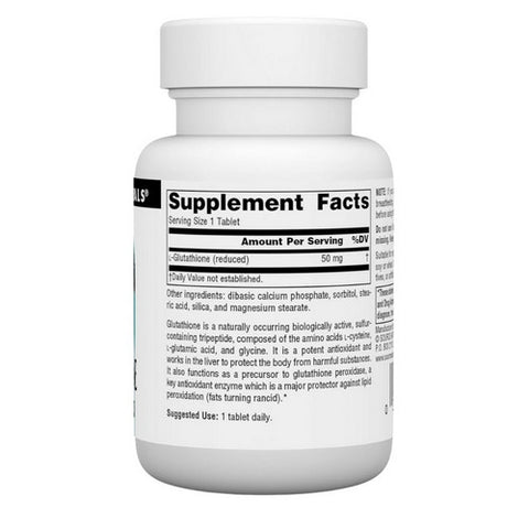 Source Naturals, Glutathione Reduced, 50 mg, 60 Tabs