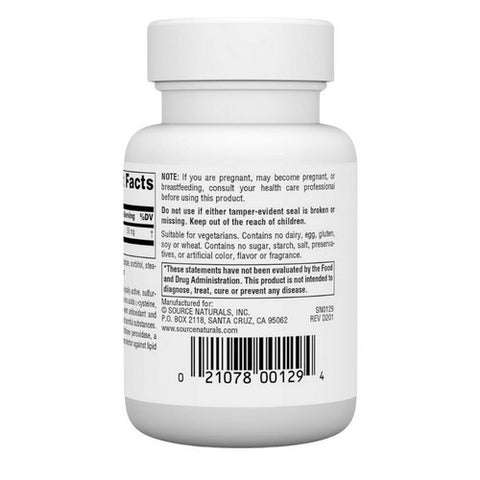 Source Naturals, Glutathione Reduced, 50 mg, 60 Tabs