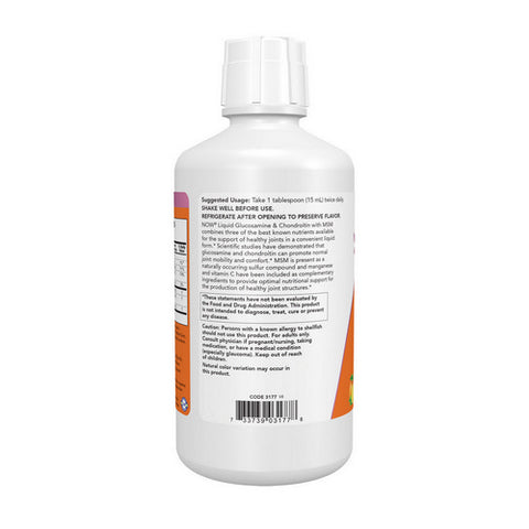Now Foods, Liquid Glucosamine & Chondroitin with MSM, 32 Oz